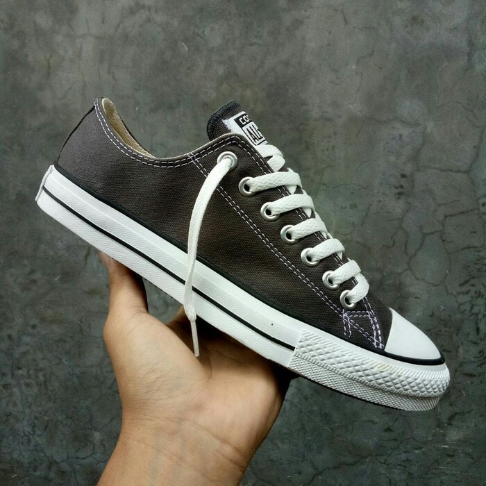 Sepatu Converse Allstar Classic Grey Abu Grade Original Vietnam Sneakers Pria Wanita Cowok Cewek