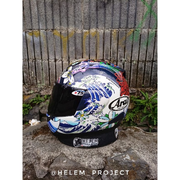 ala ala arai oriental blue glosy +spoiler+free hodie arai