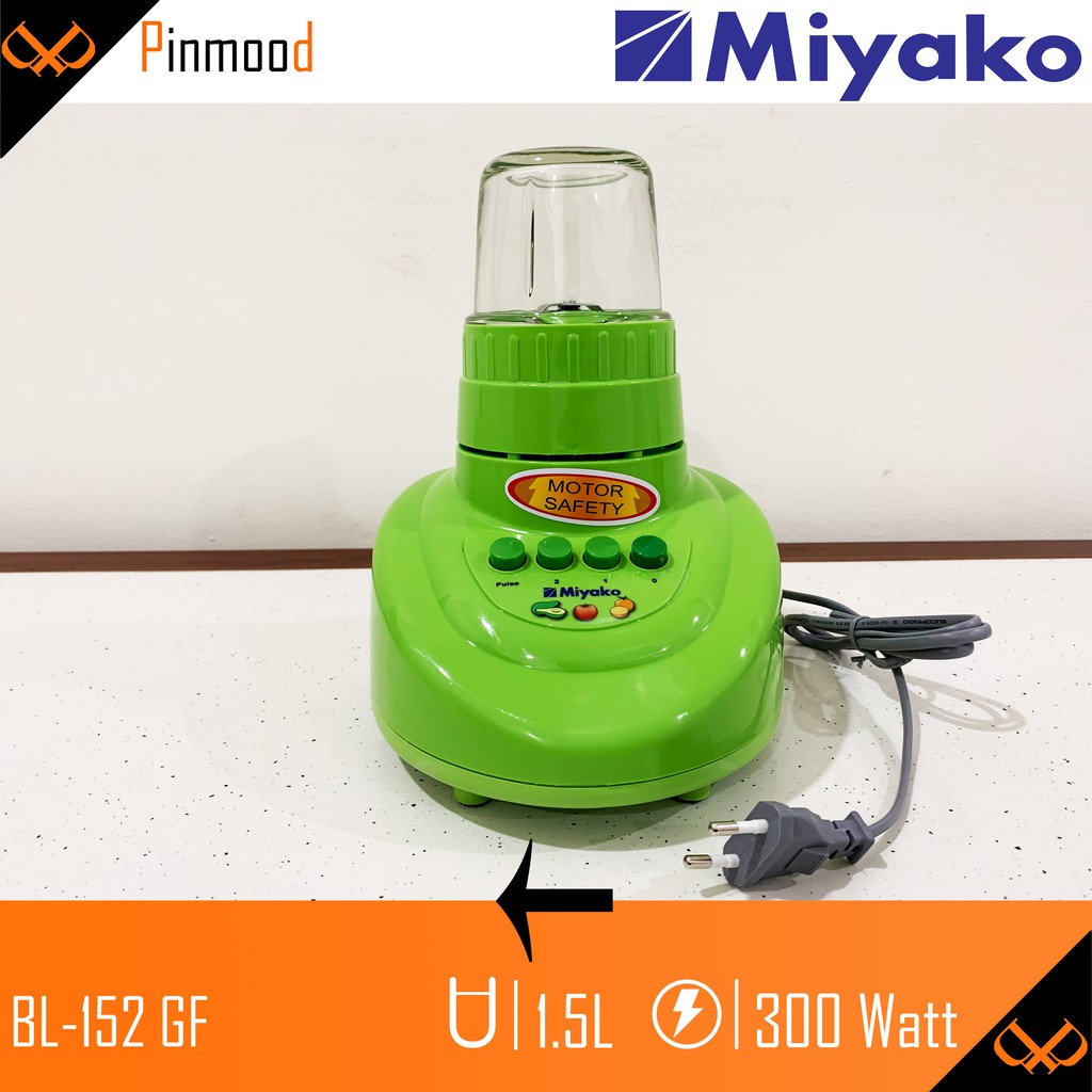 MIYAKO BLENDER BL-152 GF [ 1,5 LITER ] PELUMAT 3 IN 1 KACA ICE CRUSHER (GILING ES )