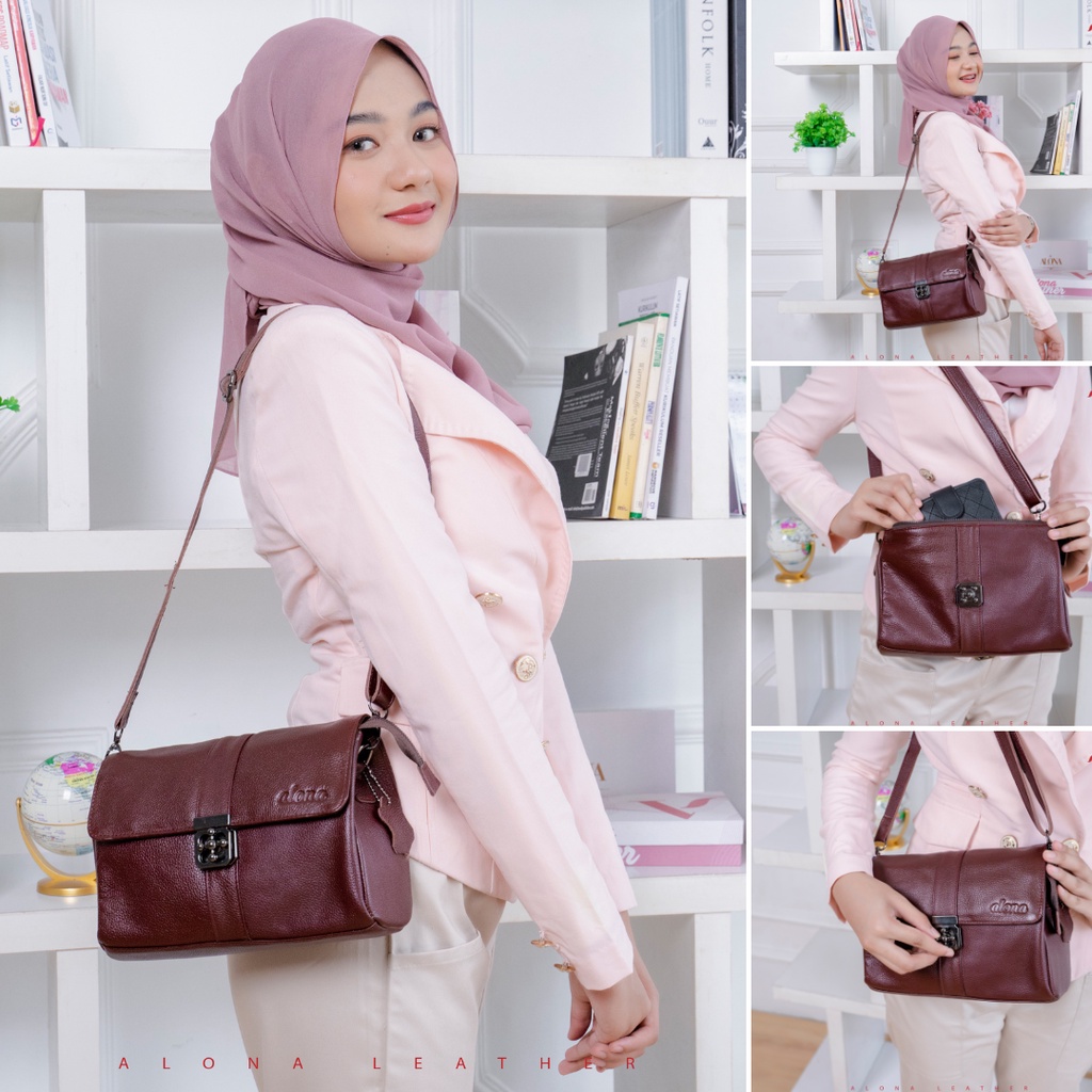 Tas wanita kulit asli kerja kantor pesta arisan kumpul premium sling bag slingbag selempang slempang
