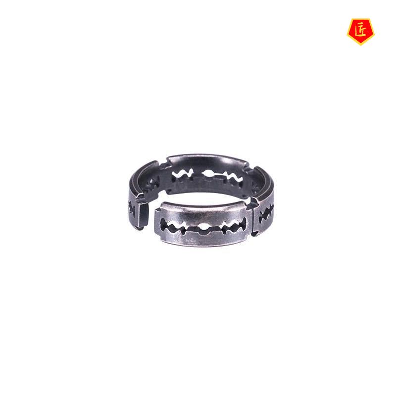 [Ready Stock]Retro Silver Hollow Design Ring Ethnic Style