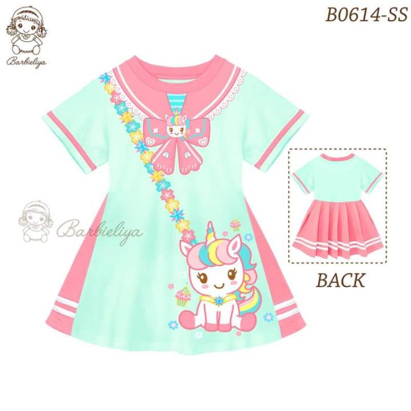 BARBIELIYA 48 DRESS ANAK bahan katun, printing