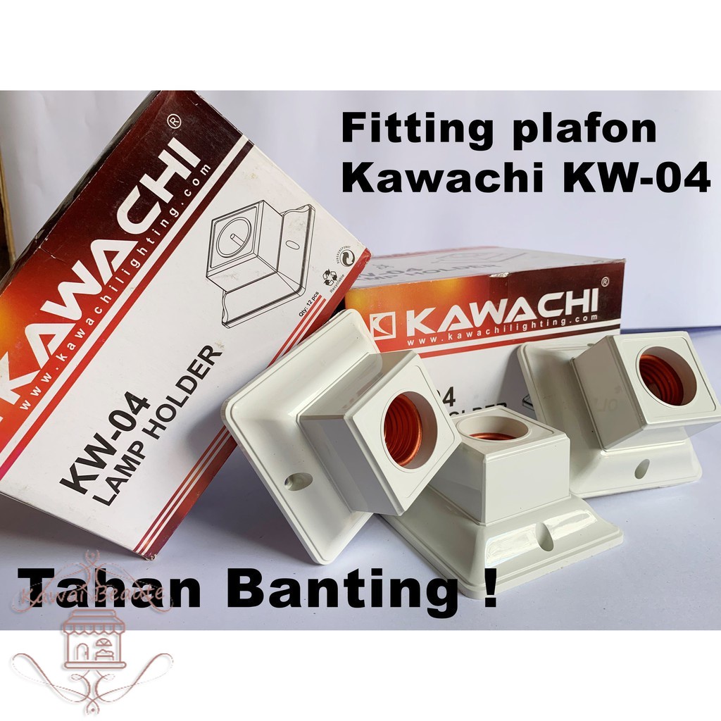 KAWACHI Fitting Plafon KW 04 ABS Segiempat - 4A 250Volt plafon bahan plastik / Fit Lampu Gantung