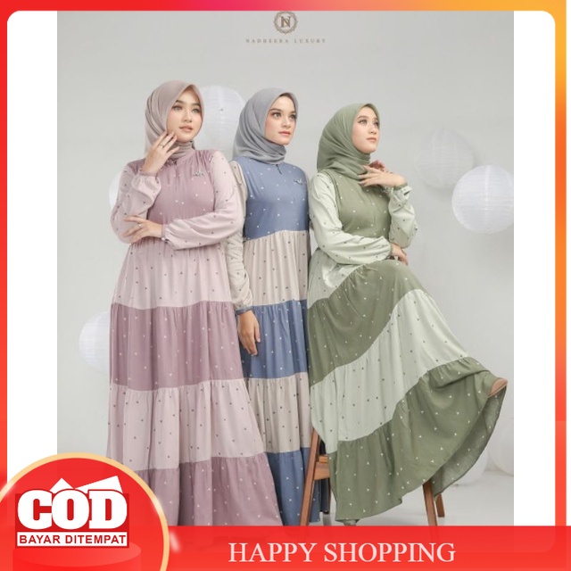 NADHEERA LUXURY NIAMA DRESS Gamis Terbaru Kekinian Rayon Premium Simpel Mewah Fashion Muslim Wanita 