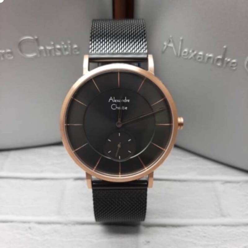 Jam tangan pria ALEXANDRE CHRISTIE AC 8586 Rosegold Original