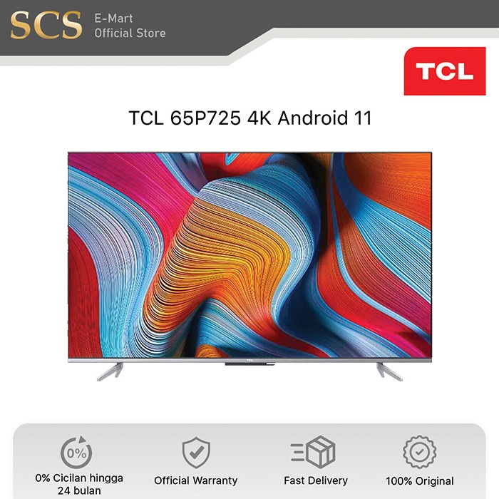 TCL 65P725 Android 11 Smart TV Frameless 65"