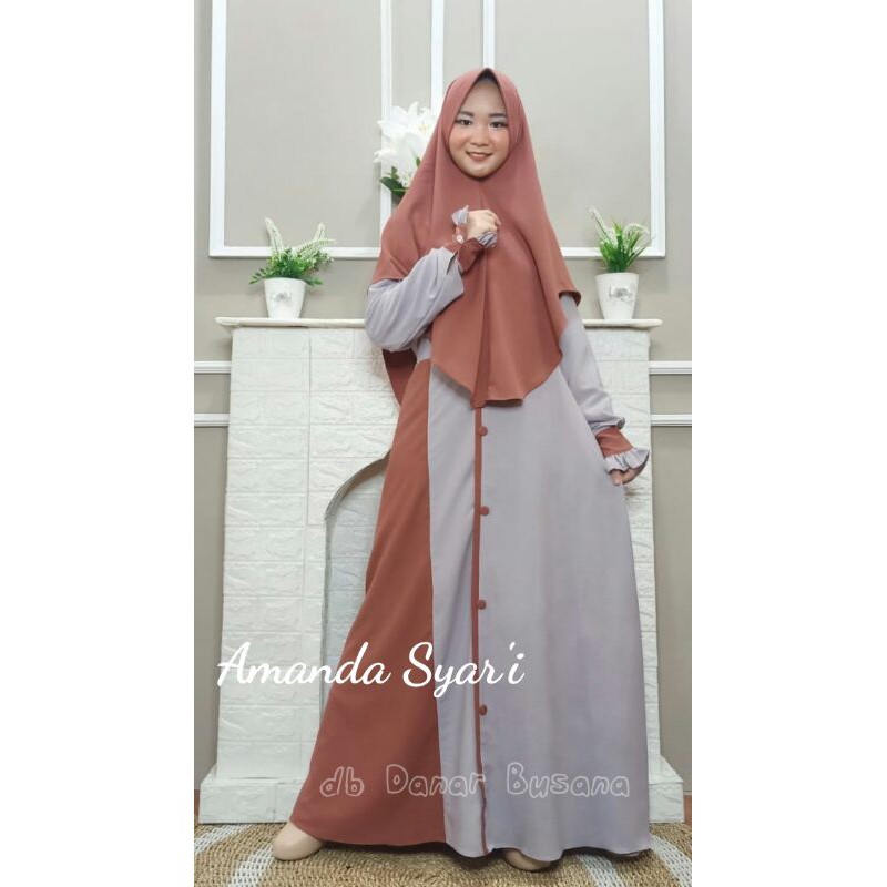 [REAL PICT] GAMIS SYARI POLOS SET HIJAB AMANDA SYARI
