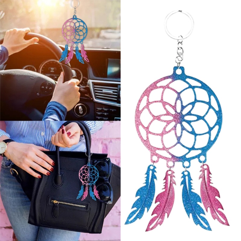 Siy 1 Set Cetakan Resin Epoksi Bentuk Dream Catcher Bahan Silikon Untuk Gantungan Kunci / Perhiasan Diy