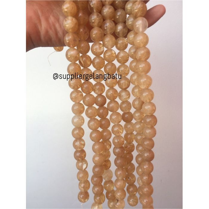 Natural batu citrine kuning 12mm kristal yellow citrin media kesehatan