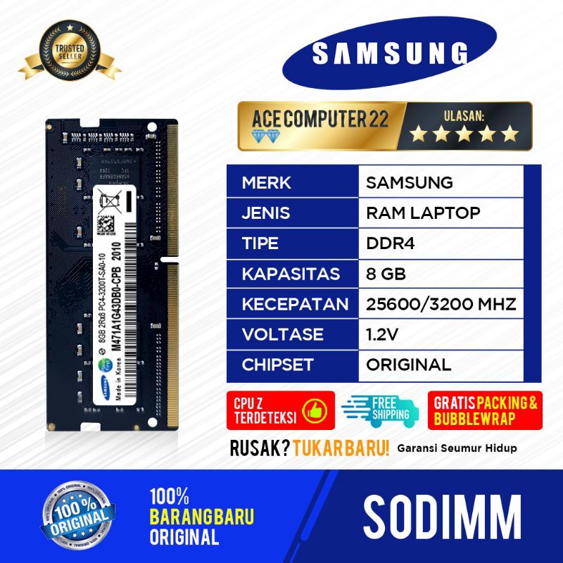 SAMSUNG SODIMM DDR4 8GB PC 25600