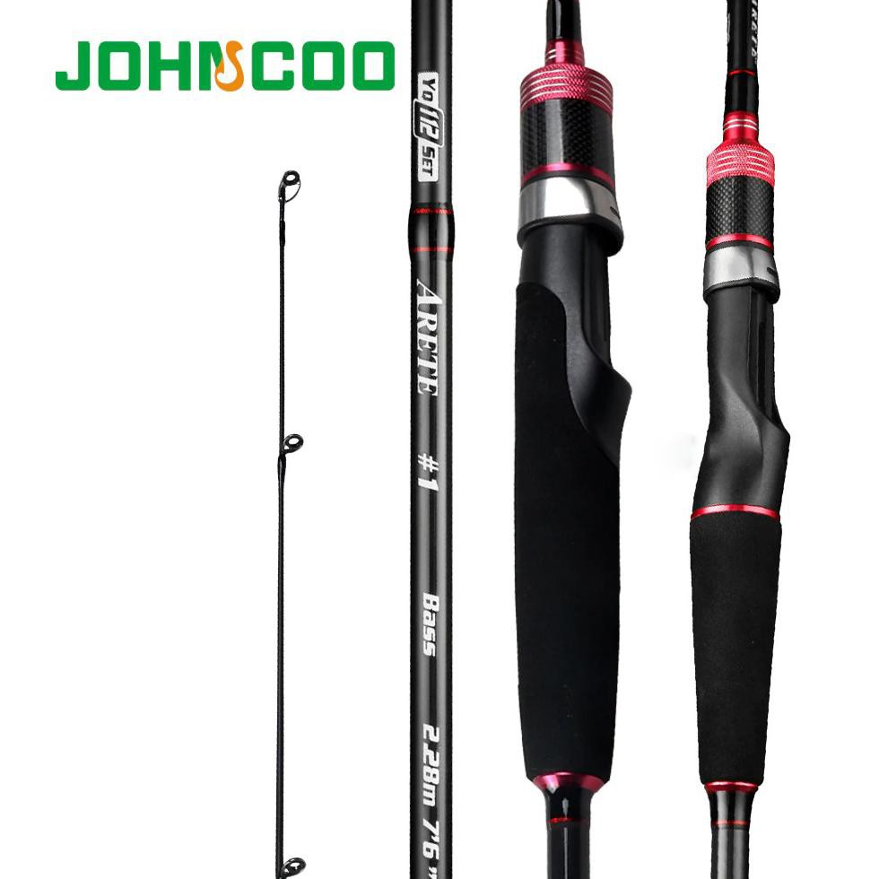 Grab Medan JOHNCOO Joran Pancing Fishing Rod Carbon Fiber 1.8m - JC230 - Black/Red