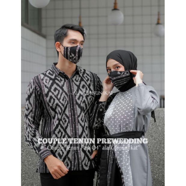 COUPLE TENUN FARA 04 KEMEJA TENUN DAN DRESS TENUN IKAT TROSO JEPARA