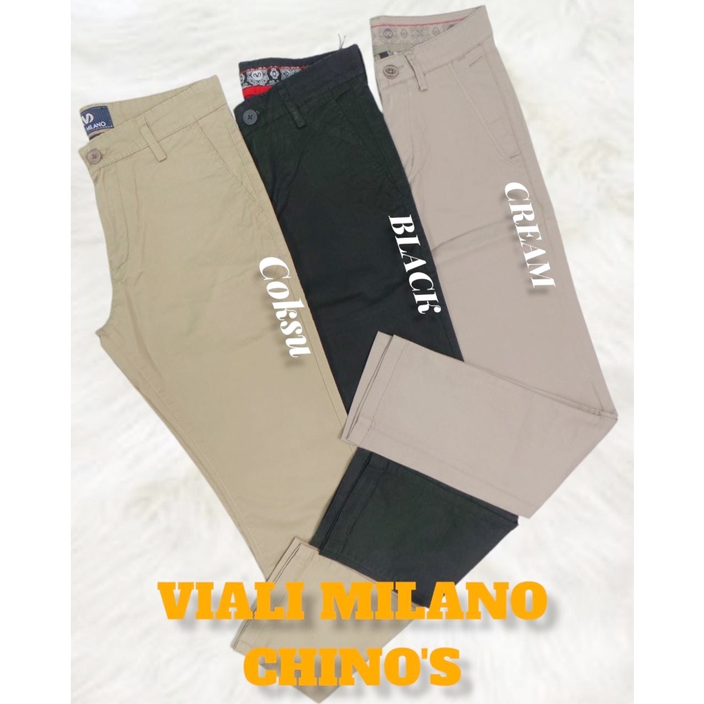 Viali Milano Celana Panjang Pria Casual Chinos