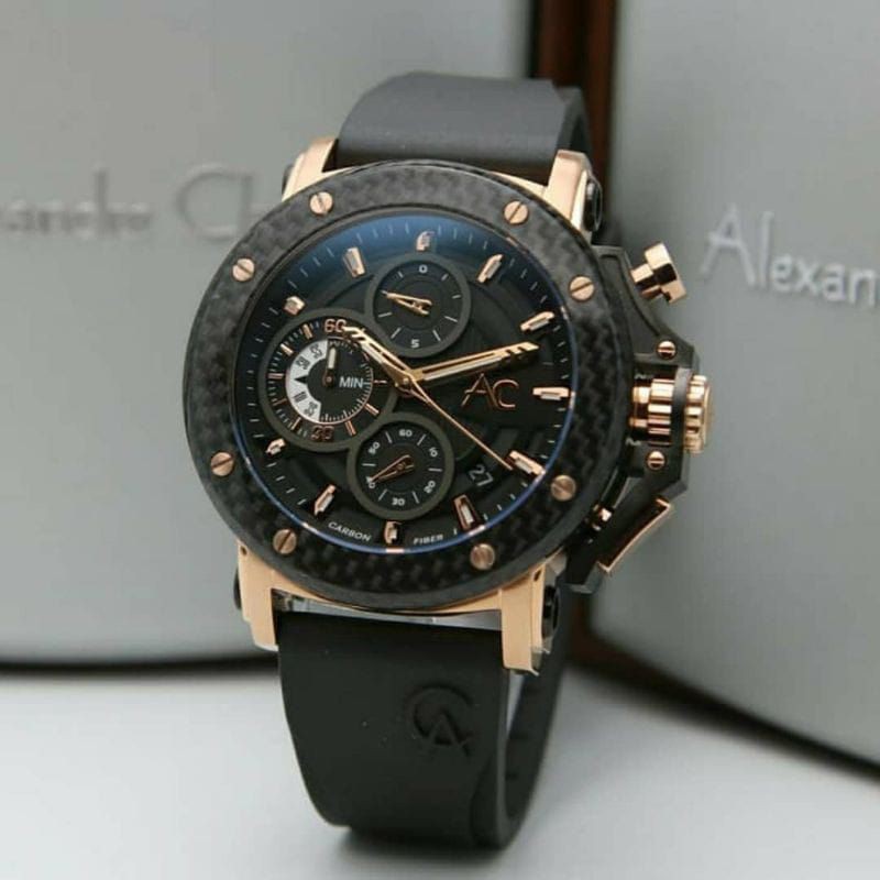 Jam Tangan Pria Alexandre Christie Collection Carbon 9502 AC 9502 Ori