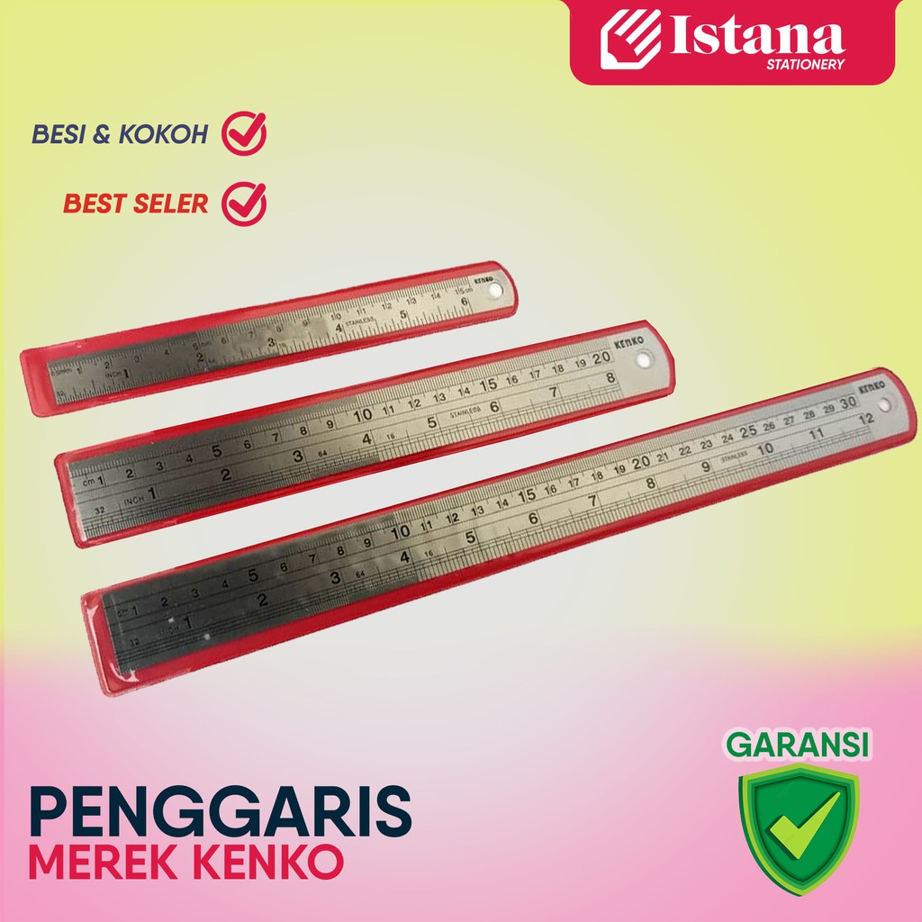 

[TERLARIS] PENGGARIS BESI KENKO 15 CM / 20 CM / 30 CM / STAINLESS STEEL