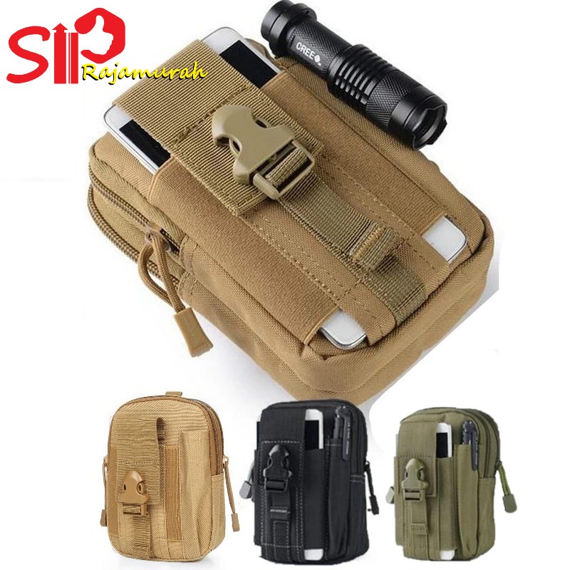 Tas Pinggang Pria Military Travel Pack Multifungsi Tas HP Gesper