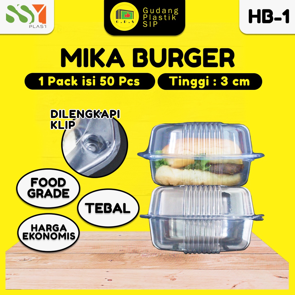 MIKA PLASTIK BENING ROTI BURGER HAMBURGER / MIKA BOLU (ISI 50)