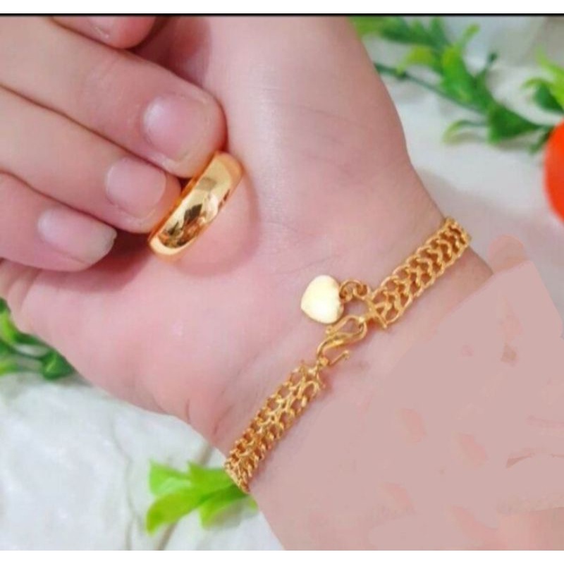 COD gelang tangan titanium free cincin coin logam asli anti karat tidak luntur