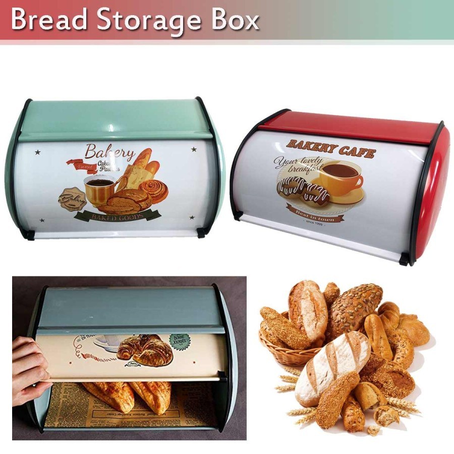 

TEMPAT ROTI BREAD KUE VINTAGE STORAGE BOX HOME DECOR INDUSTRIAL RETRO