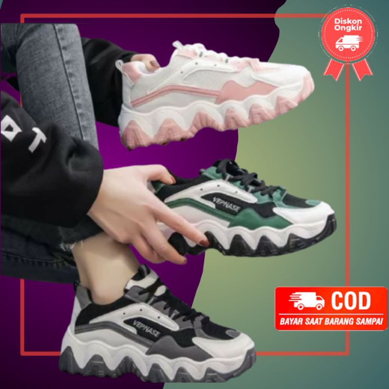 Sepatu Wanita Sneaker VPN gerigi 099 rainbow