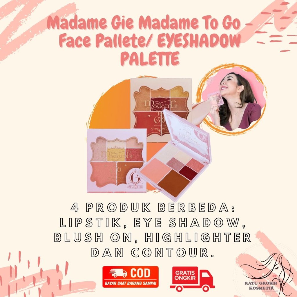 EYESHADOW PALETTE madame gie MADAME GIE EYESHADOW contur wajah BLUSH ON highliter A129
