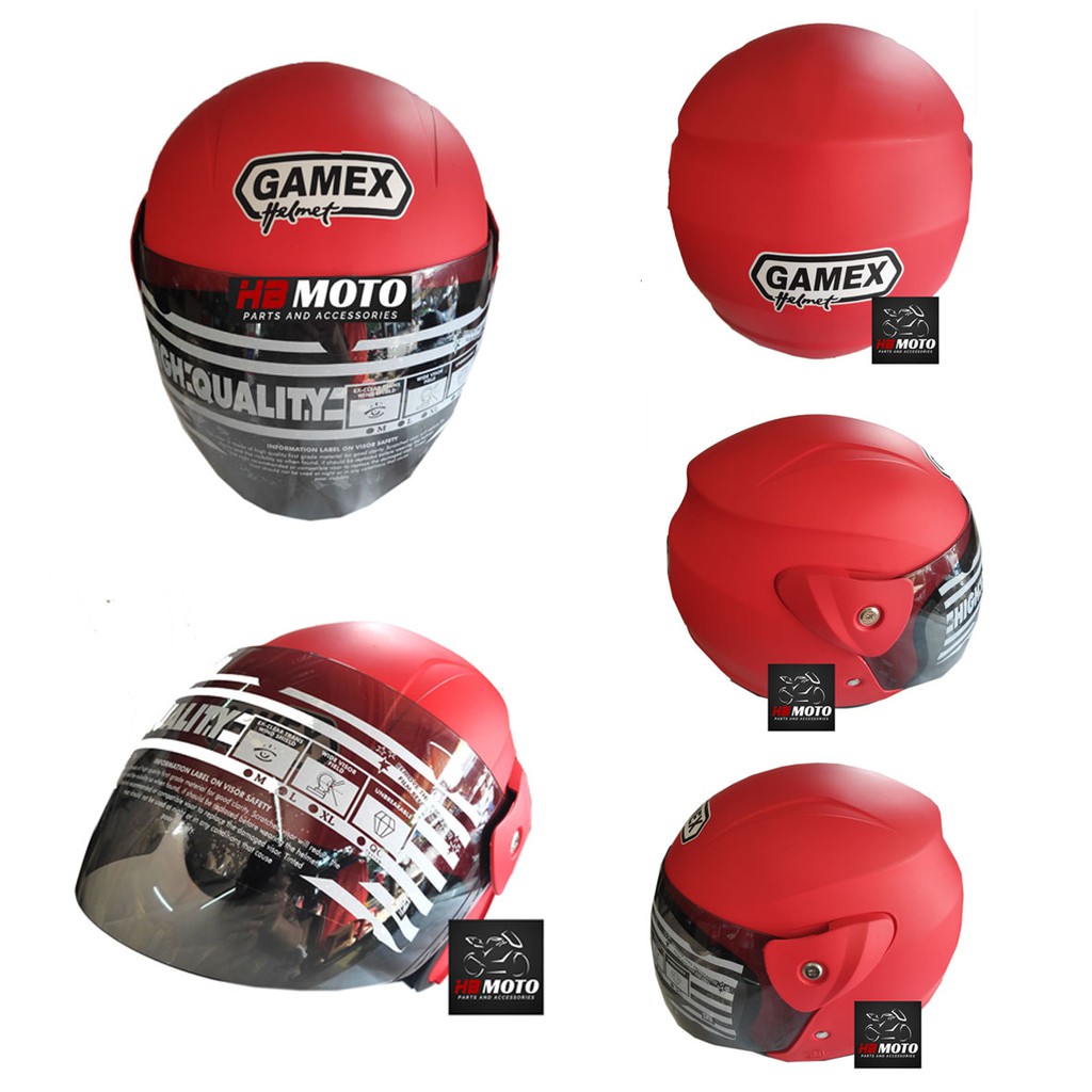 Helm Gamex Red Light Doft GMX2RLDOFT / Helm SNI / Helm Half Face / Helm Baru / Helm Dewasa / Helm