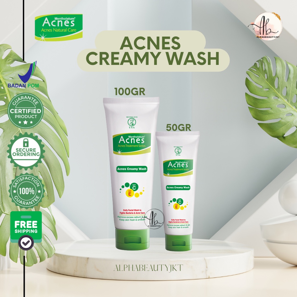 [BUY 1 GET 1]  - Acnes Creamy Wash 50gr & 100gr - Acnes Facial Wash / Facial Foam / Sabun Pembersih 