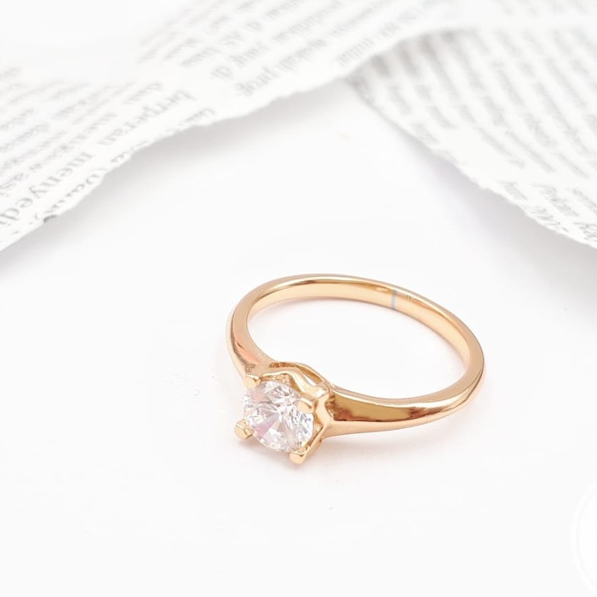 Cincin Xuping Emas Polos Mata 1 Murah dan Asli Perhiasan Xuping Lapis Emas (REAL PICT) COD C39