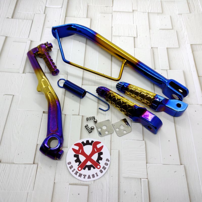 Standar Samping ring 17 nth twotone+selahan+FootStep 2tone asli bakaran Honda Beat Vario spacy genio