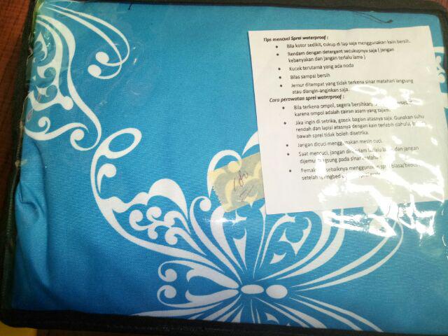 Sprei Waterproof Motif Bunga / Ukir / Polos / Packing Tas