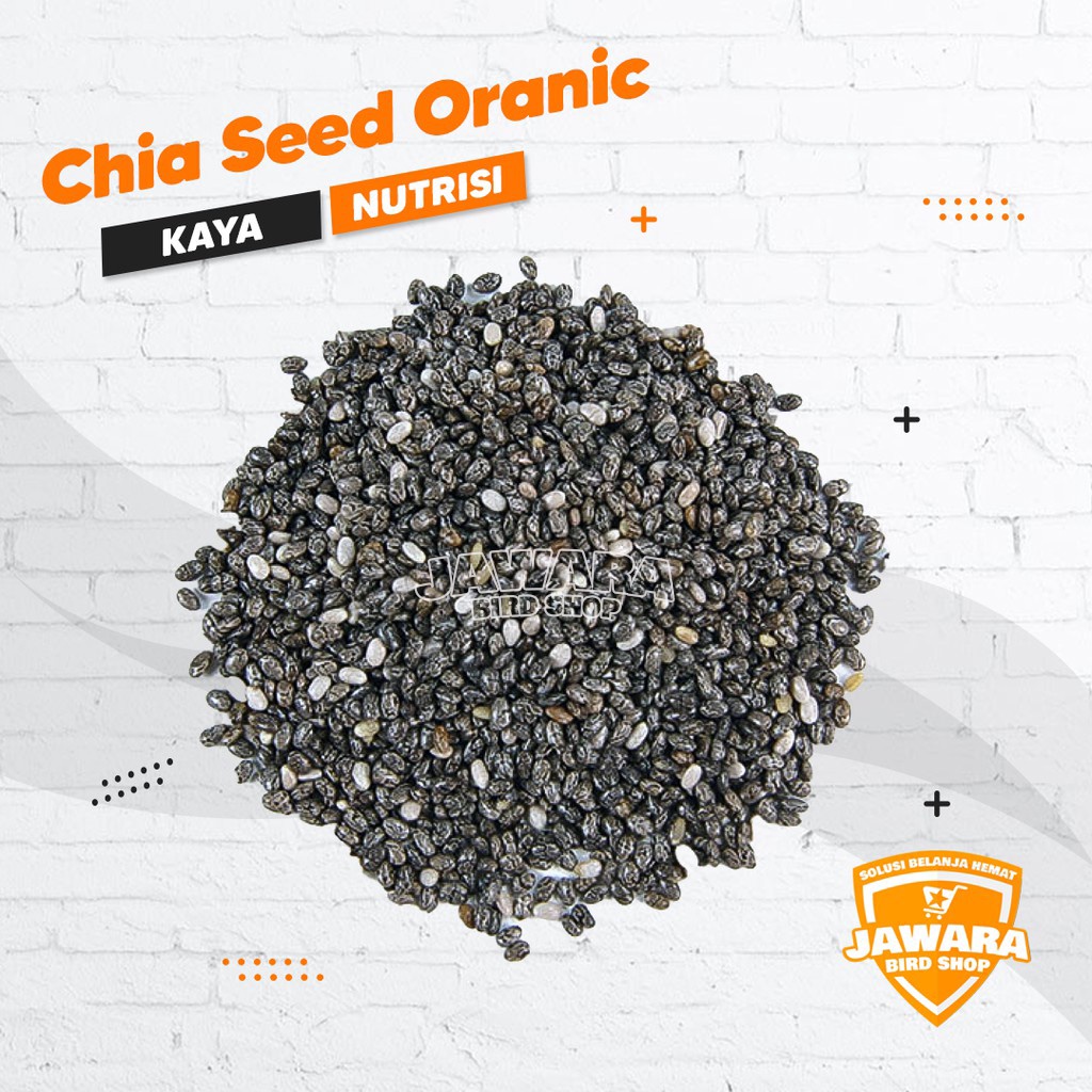 CHIA SEED  ORGANIC 50 Gr bijian kaya serat mineral asam amino asam lemak omega untuk burung