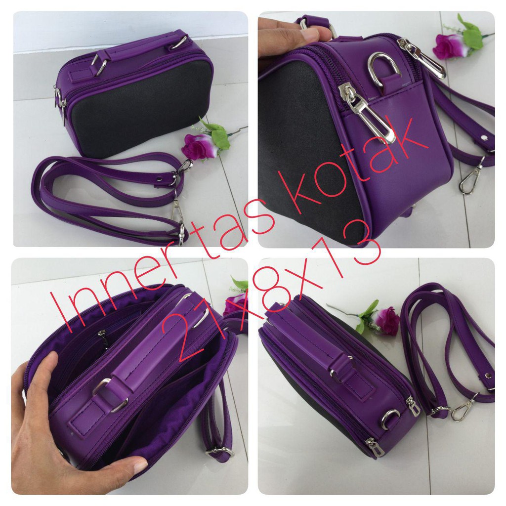Inner set tas kotak /doctor bag rajut size 21x8x13 kulsin kolombo 2 ruang