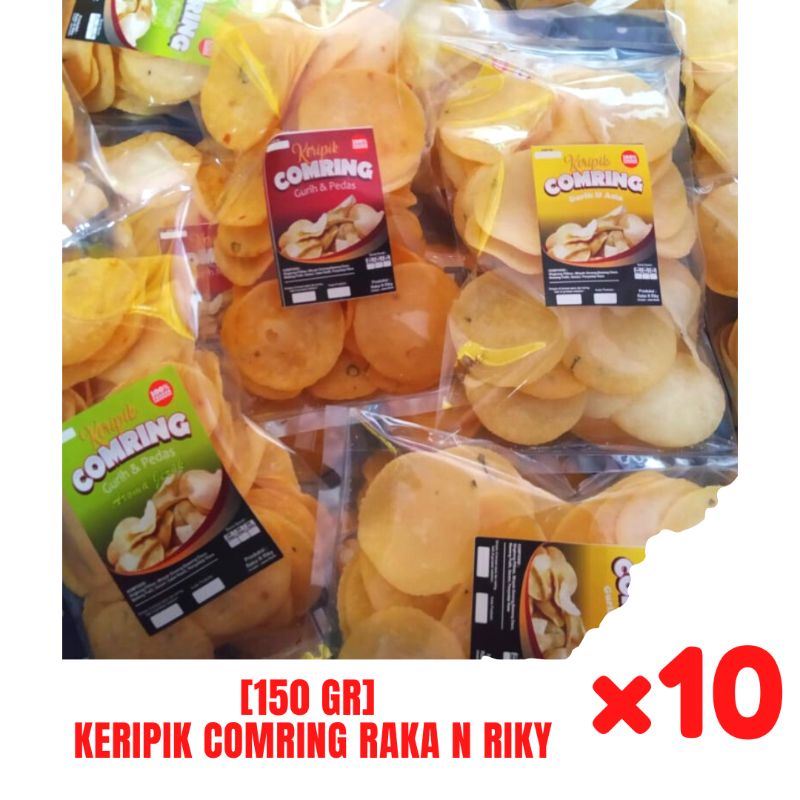 

[150 GR × 10] PAKET RESELLER KERIPIK COMRING RAKA N RIKY 150 GRAM