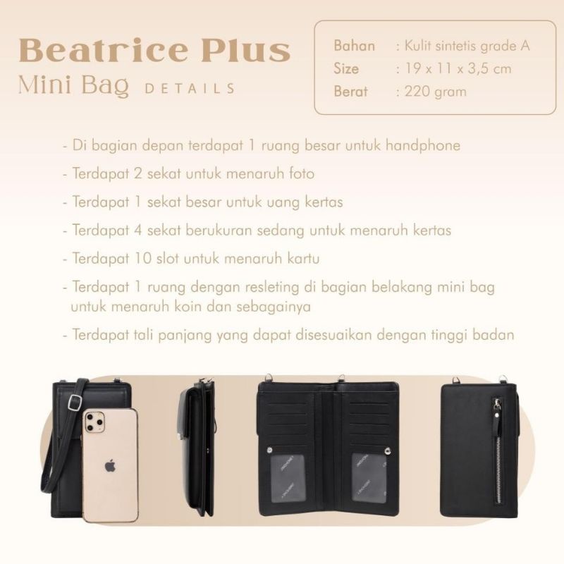 Jimshoney Beatrice Betrik Plus Mini Bag Tas Selempang Hp Wanita