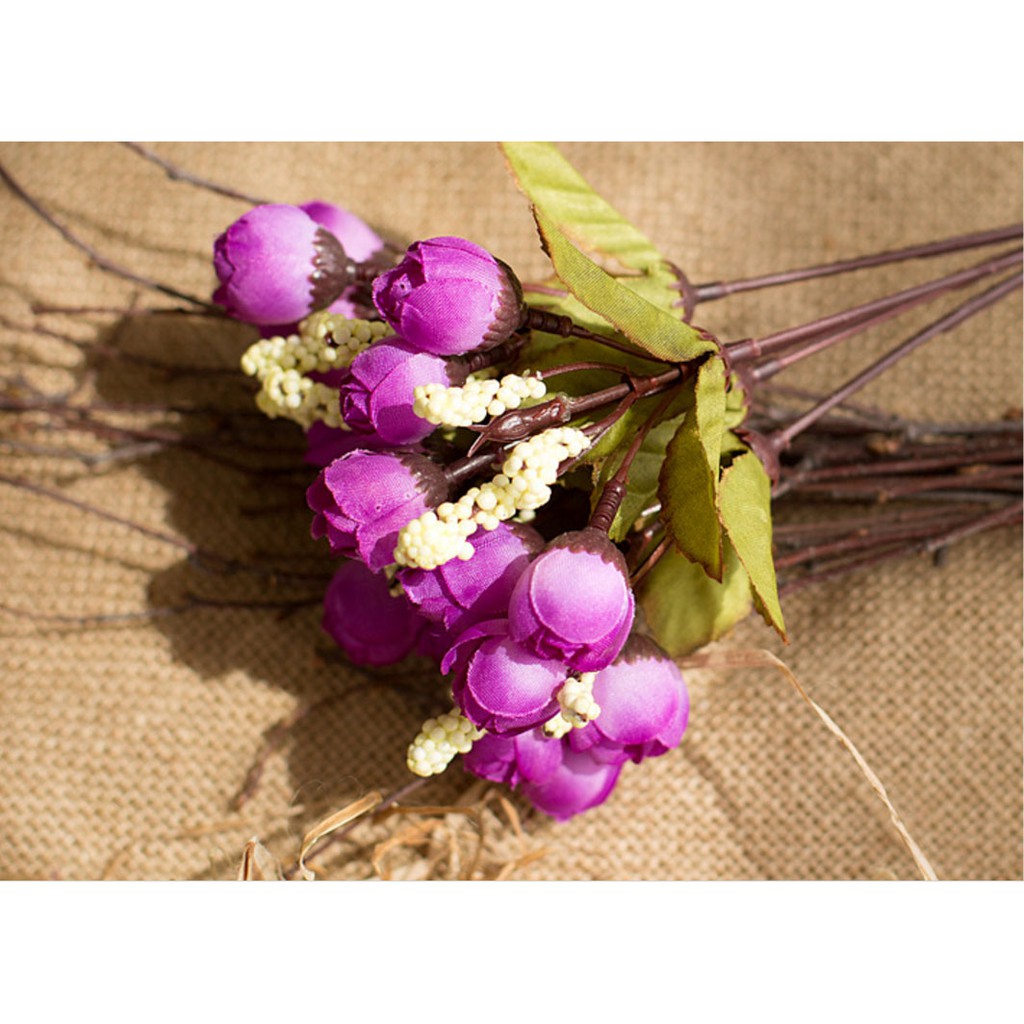 MYSTYLE BUNGA PLASTIK ROSE C15 1 TANGKAI = 13 PCS BUNGA MAWAR HIAS ARTIFICIAL BUNGA ARTIFISIAL MURAH-5