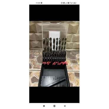 MATA BOR BESI KAYU PLASTIK HSS DRILL BIT SET LENGKAP 19 PCS JLD (NACHI)