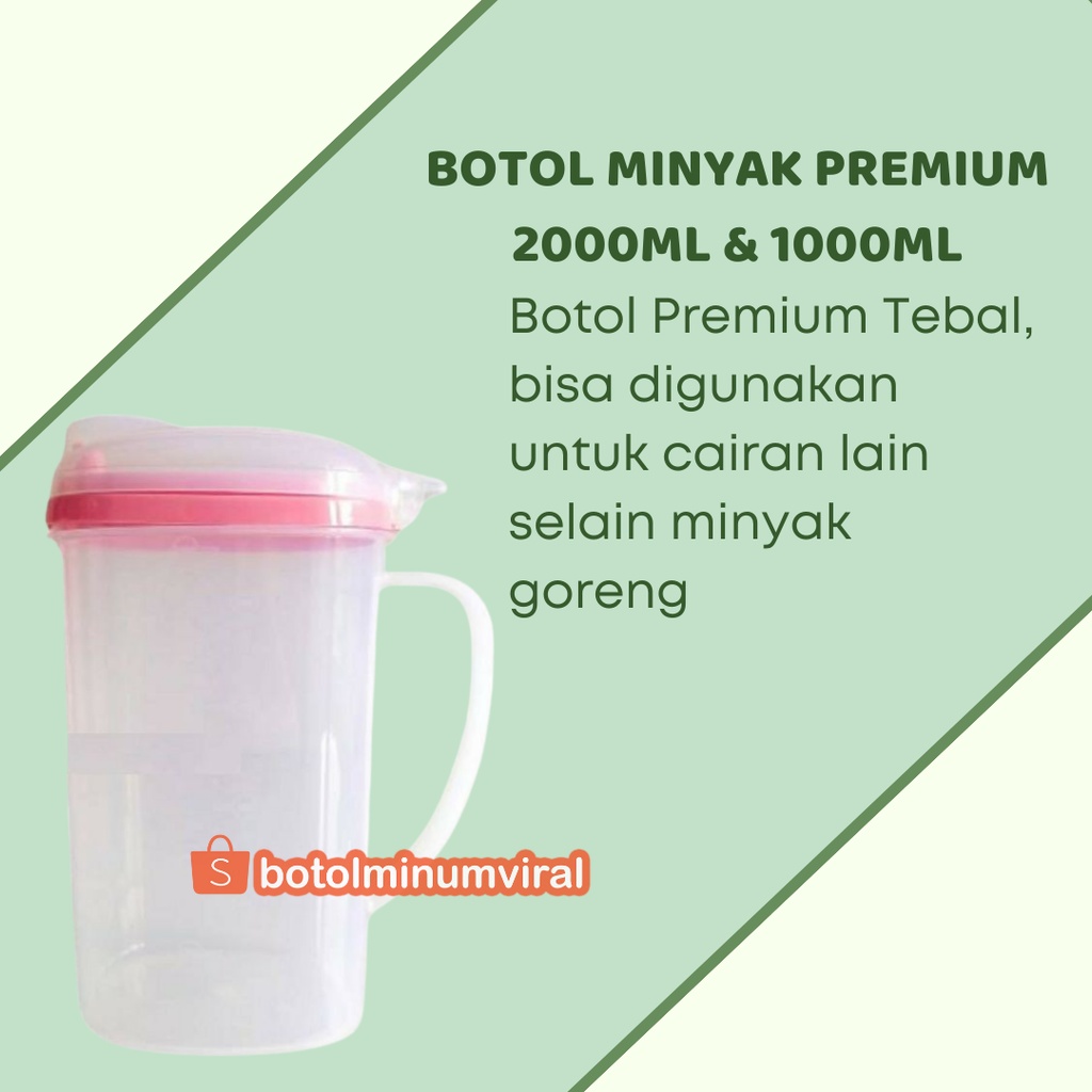 Tempat Wadah Minyak Goreng Plastik 2 Liter / 1 Liter Cooking Oil Pot