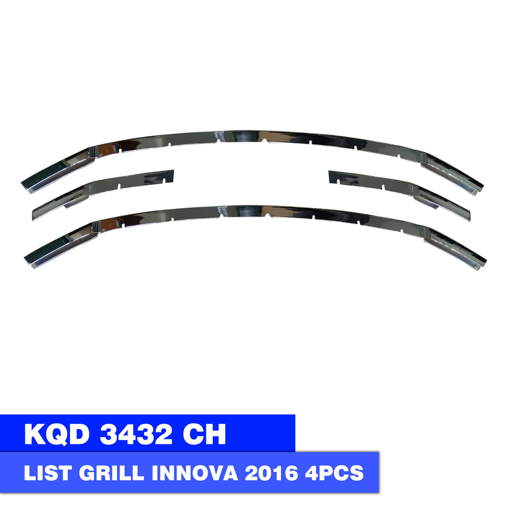 GRILLE TRIM DEPAN TOYOTA INNOVA 2016 CHROME 4 PCS LOWIN 3432