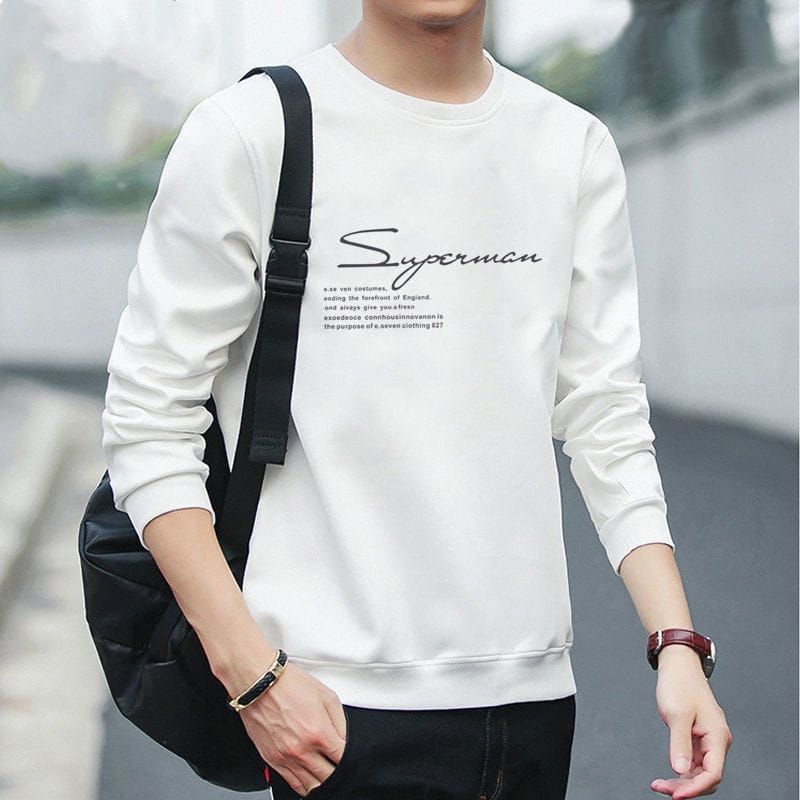 Baju lengan panjang pria unggulan logo SUPERMAN.  Kaos distro keren dan kekinian