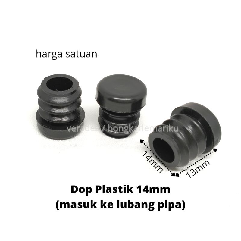 Dop Plastik Ulir Tutup Lubang Pipa 14 mm / Kaki Kursi Meja