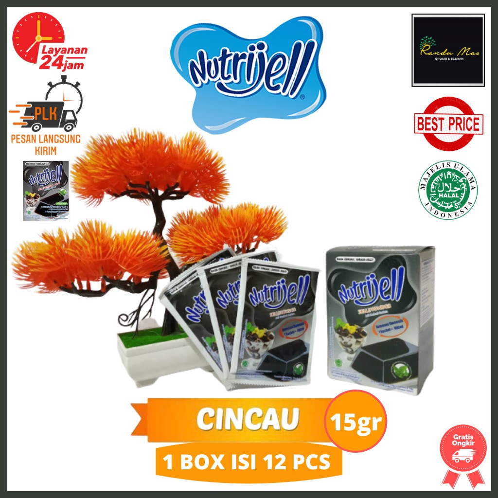 

Nutrijell Cincau 15gr Agar-Agar 1 Box Isi 12 Pcs Nutrijel Rasa Cincau Grass Jelly Powder Ekonomis