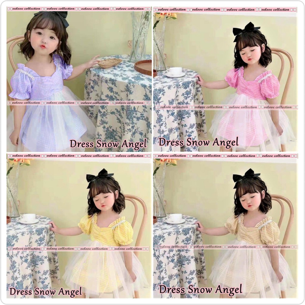 Dress snow Angel kiddy / Dress Tutu Balita 4-6th wn /Dress tutu anak perempuan terbaru warna ungu Li