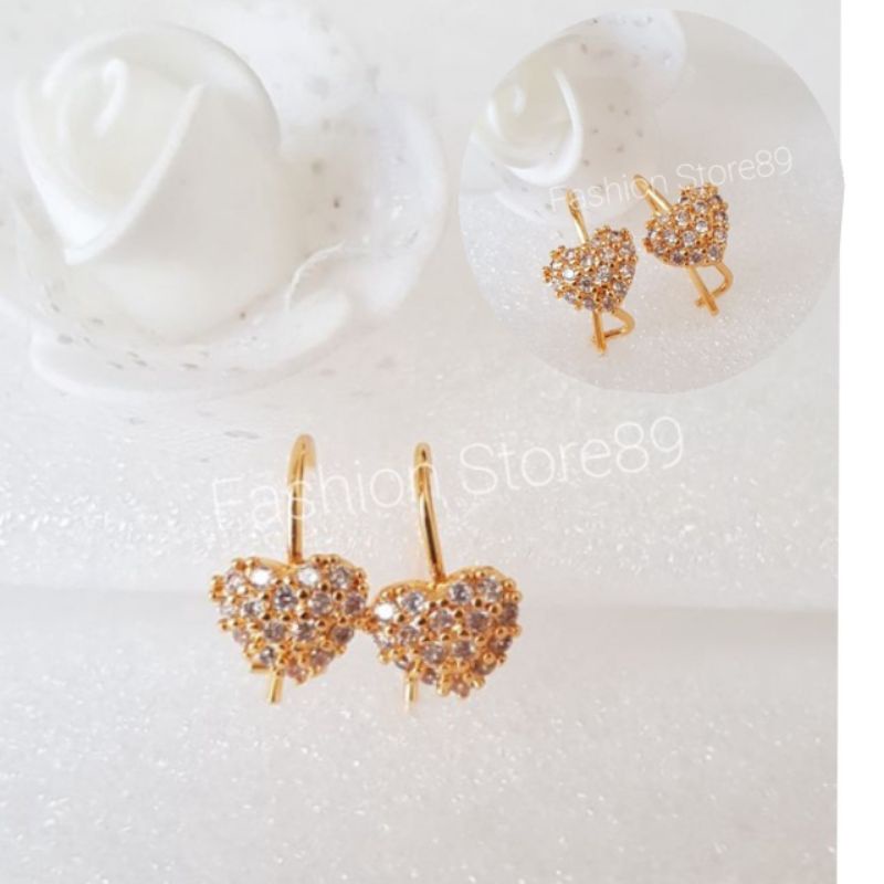 New Anting Jepit Cantik Love Full permata zircon xuping dewasa import bestquality love anting tusuk