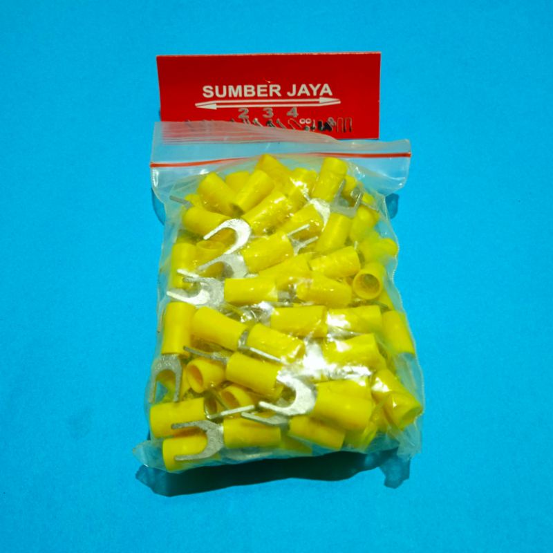 Skun kabel Y kuning 5.5-6 / skun garpu  TERMURAH