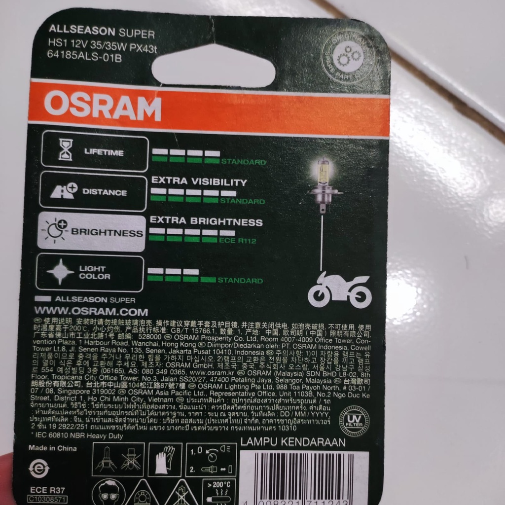 Lampu depan Motor LED Osram HS1 7185CW 12V 5/6W