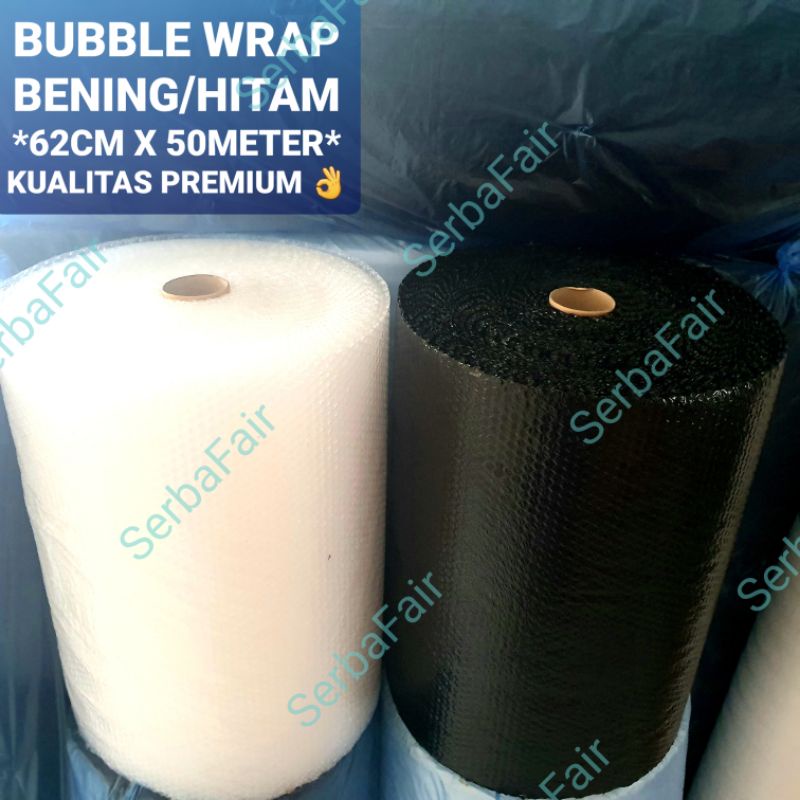 

Bubble Wrap Bening / Hitam 62CM x 50M TEBAL / Bubblewrap KUAT Bandung