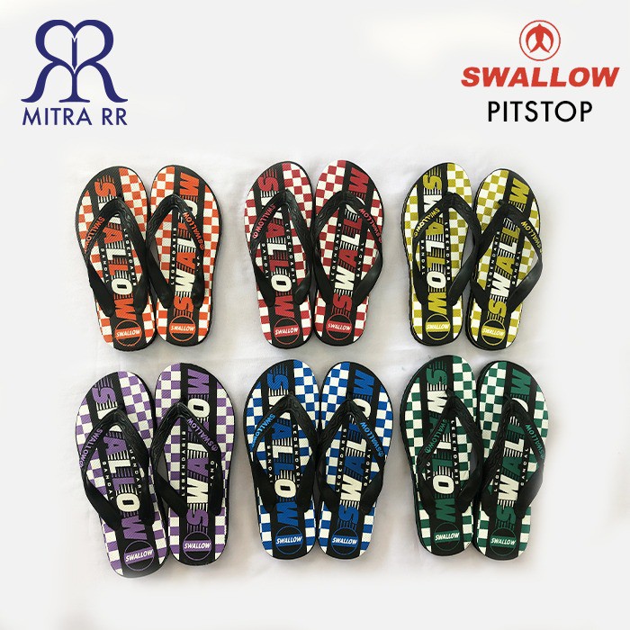 Sandal Jepit SWALLOW PITSTOP Sendal Swalow Karet Pria Asli / Tali Jepit Sandal Serampat