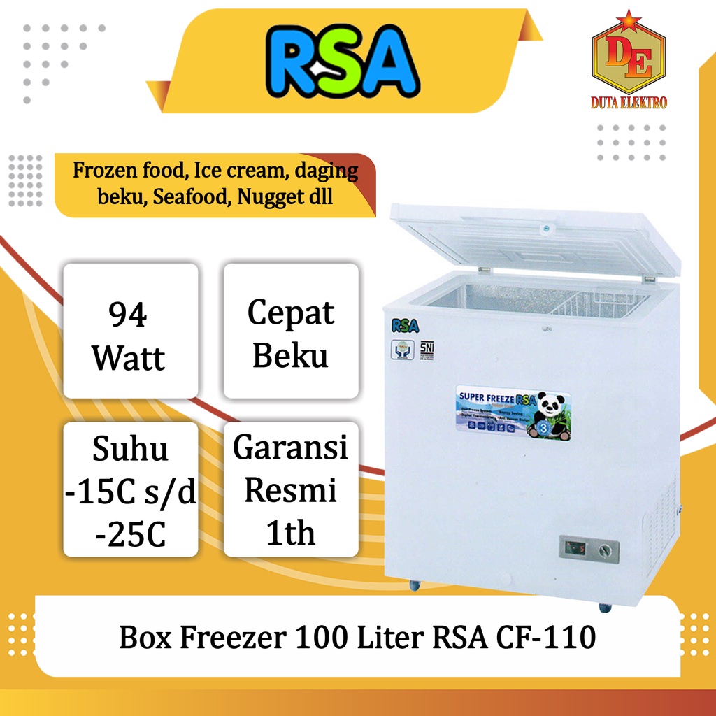 Box Freezer RSA CF 110 Chest Freezer 100 Liter