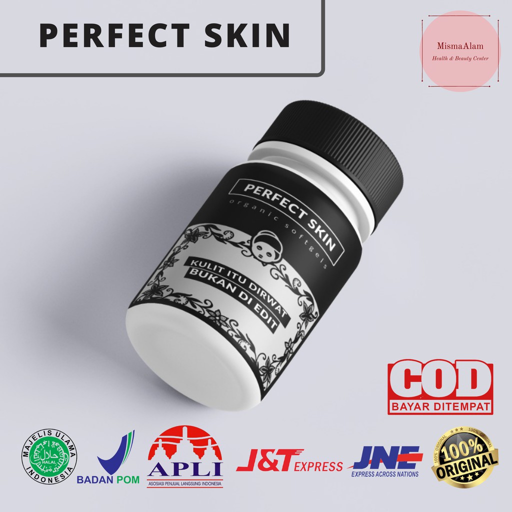 PERFECT SKIN - Pemutih Badan, Pemutih Wajah, Suplemen Pemutih Badan - Permanen, Bpom, Ampuh, Pria