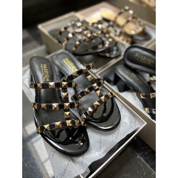 Pazzion Sendal Stud Hak dan Flat dan Sepatu Pazzion New Original Singapore